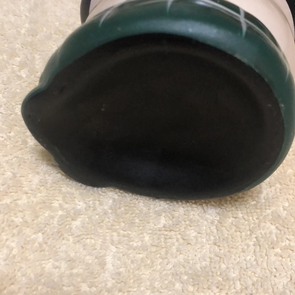 Snowman Head Ceramic Candle Holder - Top hat with Holly - 3.75”x3.25”